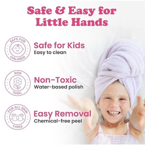 Glow in the Dark Kids Foot Spa Kit with Pedicure Kit - Kids Nail Polish Set New - Picture 6 of 7